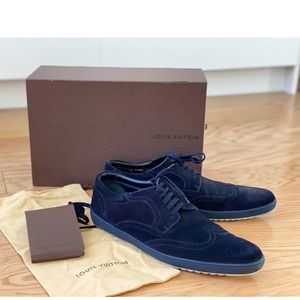 Louis Vuitton Suede Sneaker w/Perforated Logo